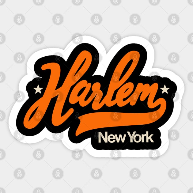 Vintage Harlem New York - Retro Harlem Logo - Harlem Shirt Sticker by Boogosh